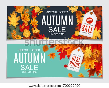 Abstract Vector Illustration Autumn Sale Background with Falling Autumn Leaves. EPS10 Abstract Vector Illustration Autumn Sale Background with Falling Autumn Leaves. EPS10