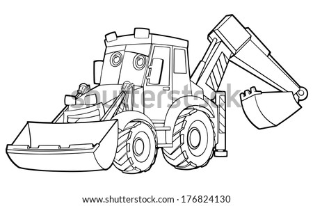 Backhoe Loader Coloring Pages Coloring Pages
