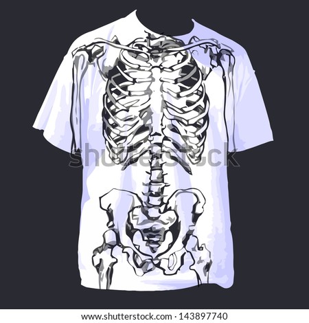 skeleton shirt drawing