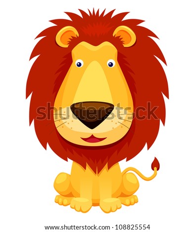 Illustration Lion Cartoonvector Stock Vector 115147288 - Shutterstock