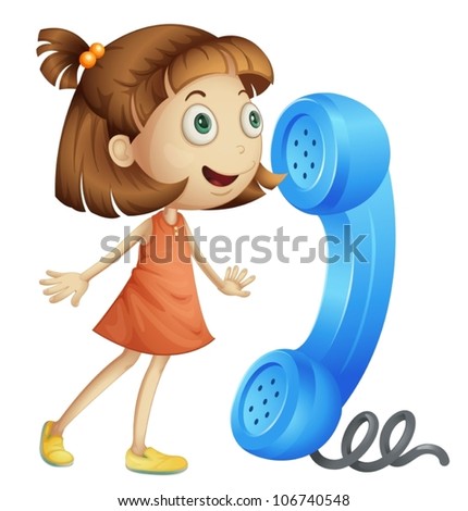 Girl Cartoon Phone Call Stock Photos, Images, & Pictures 