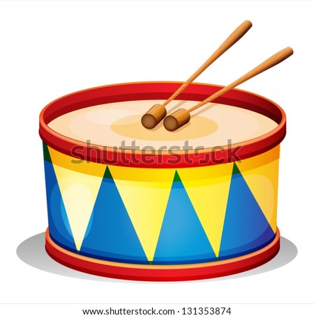  grunge drums drum and drumsticks on white isolated background 3d