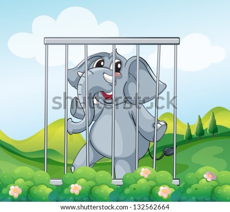 stock-vector-illustration-of-a-caged-gray-elephant-132562664.jpg