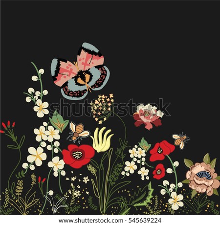 embroidery patch vintage flowers and butterfly embroidery patch vintage flowers and butterfly