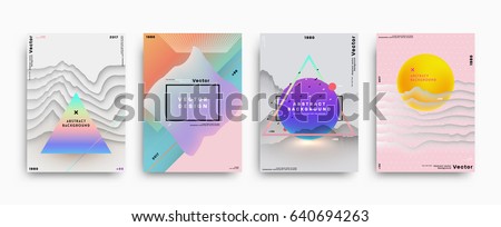 Cover templates with abstract liquid bubbles shapes, 80s memphis geometric style flat and 3d design elements. Retro art for banners, flyers, placards and posters. Esp10 vector illustration. Cover templates with abstract liquid bubbles shapes, 80s memphis geometric style flat and 3d design elements. Retro art for banners, flyers, placards and posters. Esp10 vector illustration.