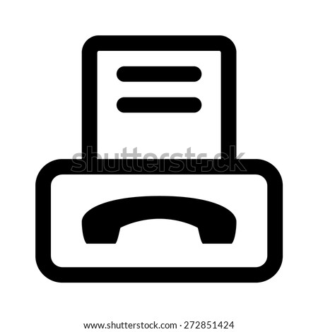 Logo+Fax Fax machine line art icon for apps and websites - stock vector