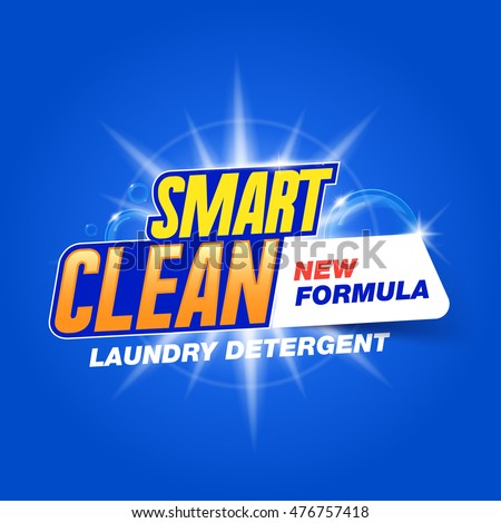 Smart clean. Template for laundry detergent. Package design for Washing Powder & Liquid Detergents. Stock vector Smart clean. Template for laundry detergent. Package design for Washing Powder & Liquid Detergents. Stock vector