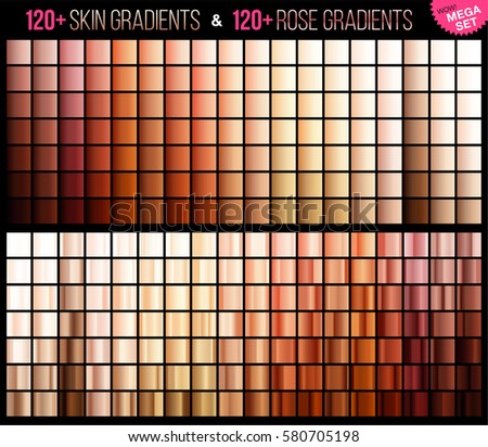 Vector mega set of Rose and skin gradient. Mega collection skin and rose gradient for fashion and beauty design. Vector illustration. Vector mega set of Rose and skin gradient. Mega collection skin and rose gradient for fashion and beauty design. Vector illustration.