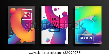 Posters with liquid color shapes. Futuristic trendy abstract covers. Fluid backgrounds set. Vector illustration Eps10. Posters with liquid color shapes. Futuristic trendy abstract covers. Fluid backgrounds set. Vector illustration Eps10.