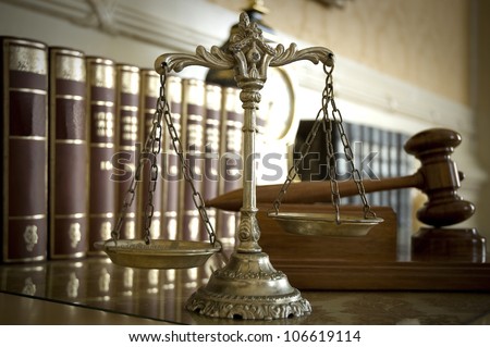 Symbol of law and justice, law and justice concept, focus on the 