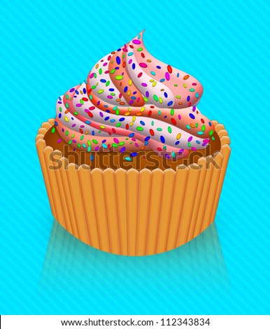Illustration Pink Fairy Cake Cupcake Icing Stock ...