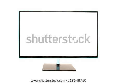 Modern blank white desktop computer monitor with copyspace for your ... Modern blank white desktop computer monitor with copyspace for your ...