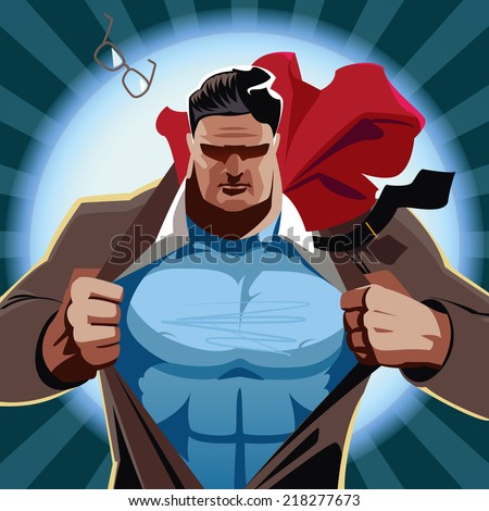 superman pulling shirt open