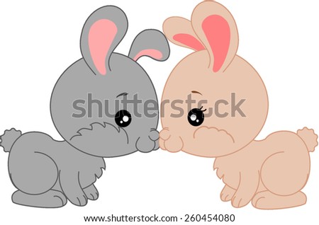 Rabbit Cartoon Isolation On White Background Stock Vector 120250171