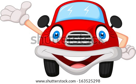 Car Cartoon Happy Red Smiling Stock Photos, Images, & Pictures