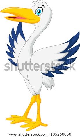 Cute Stork Carrying Baby Stock Vector 165262490 - Shutterstock