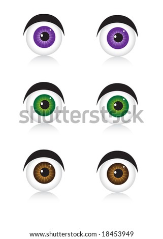 Set Cartoon Eyes Different Expressions Stock Vector 159555572