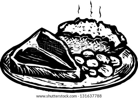 stock-vector-black-and-white-vector-illustration-of-steak-dinner-with-baked-potato-and-beans-131637788.jpg