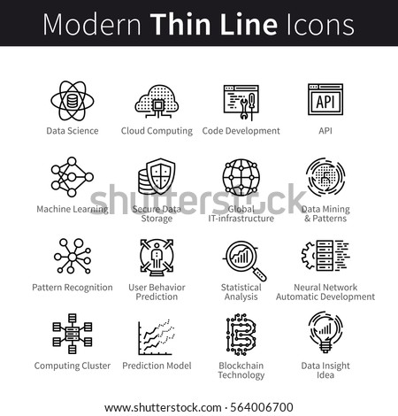 Computer science and software development. IT industry, code programming and computing technologies concept. Modern thin line art icons. Linear style illustrations isolated on white. Computer science and software development. IT industry, code programming and computing technologies concept. Modern thin line art icons. Linear style illustrations isolated on white.