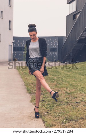 skirt brunette gorgeous young mini shutterstock