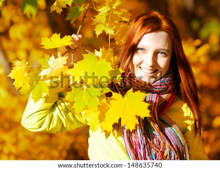 Excited Happy Fall Woman Smiling Joyful Stock Photo 111415142 