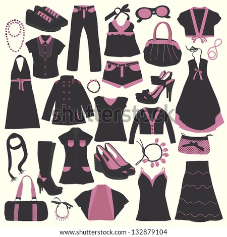 Black Department Store Clothing Icons Vector Free Download