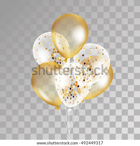 Gold transparent balloon on background. Frosted party balloons for event design. Balloons isolated in the air. Party decorations for birthday, anniversary, celebration. Shine transparent balloon. Gold transparent balloon on background. Frosted party balloons for event design. Balloons isolated in the air. Party decorations for birthday, anniversary, celebration. Shine transparent balloon.
