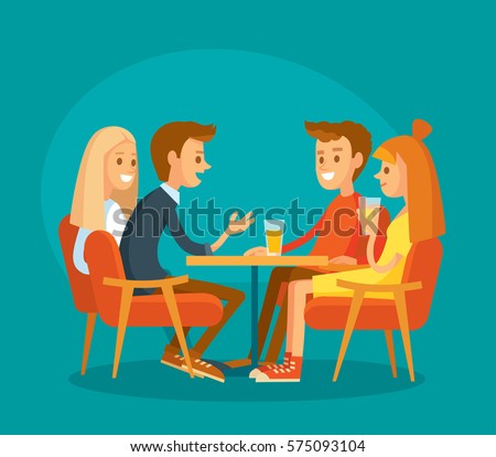 Friends seating in cafe Friends seating in cafe