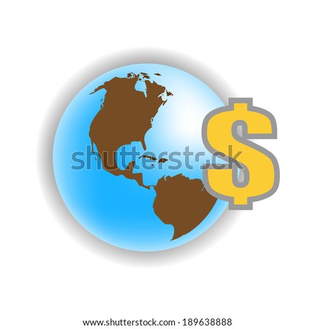 Planet Earth with dollar sign shaped. vector eps10 - stock vector