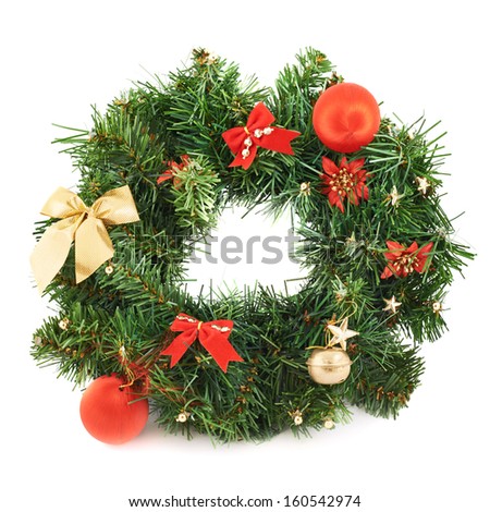 Christmas Decoration Wreath Red Holly Berries Stock Photo 65177671