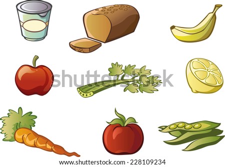 Cartoon Fresh Vegetables Card Lovely Vertical Stock Vector 112613807