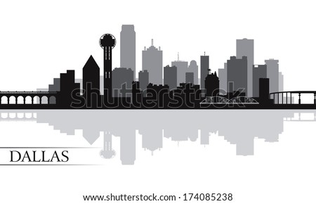 Dallas city skyline silhouette background vector