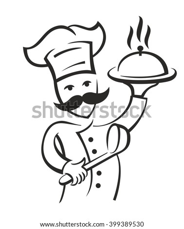 Vector Black Chef Icon On White Stock Vector 399389530 - Shutterstock