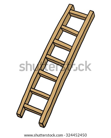 wooden ladder/ cartoon vector and illustration, hand drawn style