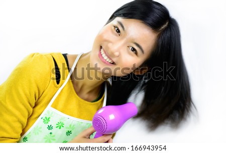 Young women and home cleaning products - stock photo - stock-photo-young-women-and-home-cleaning-products-166943954
