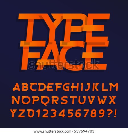 Decorative alphabet typeface. Type letters and numbers on a blue background. Vector font for headlines, posters, logos etc. Decorative alphabet typeface. Type letters and numbers on a blue background. Vector font for headlines, posters, logos etc.