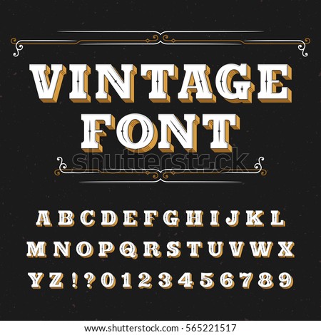 Vintage alphabet font. Ornate letters for labels, headlines, posters on a distressed background. Stock vector typeface for your design. Vintage alphabet font. Ornate letters for labels, headlines, posters on a distressed background. Stock vector typeface for your design.