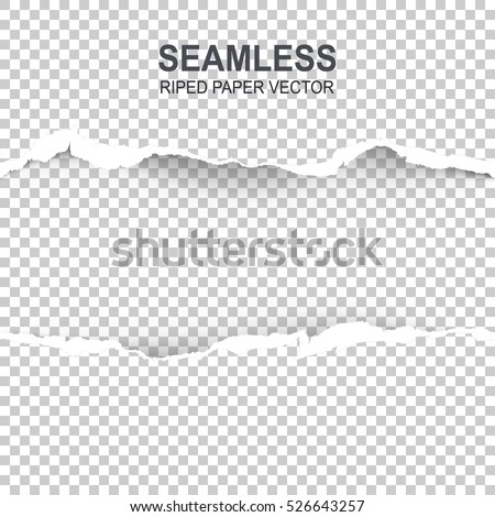 Seamless ripped paper and transparent background with space for text, vector art and illustration. Seamless ripped paper and transparent background with space for text, vector art and illustration.
