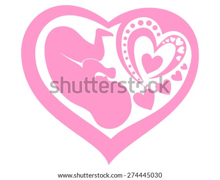 Human fetus inside the womb. Vector Illustration - stock ...