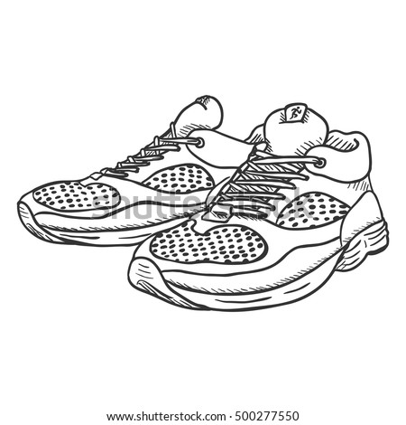 Vector Sketch Illustration Running Shoes Stock Vector 175553603