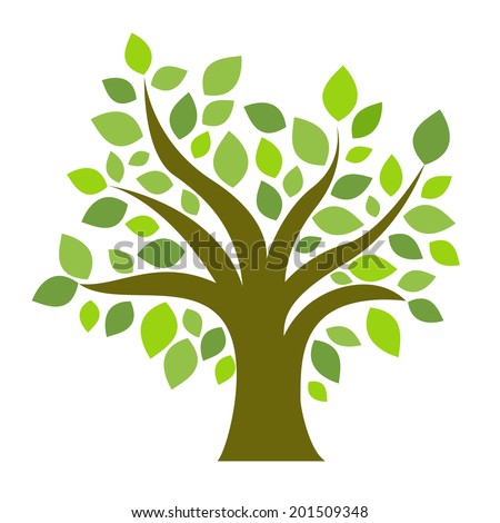 Symbolic Tree Single Leaves Vector Illustration Stock Vector 54766681