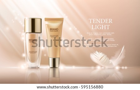 Colorstay make-up in elegant packaging on a background of drop of foundation Colorstay make-up in elegant packaging on a background of drop of foundation