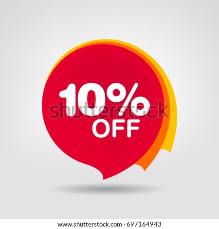 10% OFF Sale Discount Banner. Discount offer price tag. Special offer sale red label. Vector Modern Sticker Illustration. Isolated Background 10% OFF Sale Discount Banner. Discount offer price tag. Special offer sale red label. Vector Modern Sticker Illustration. Isolated Background