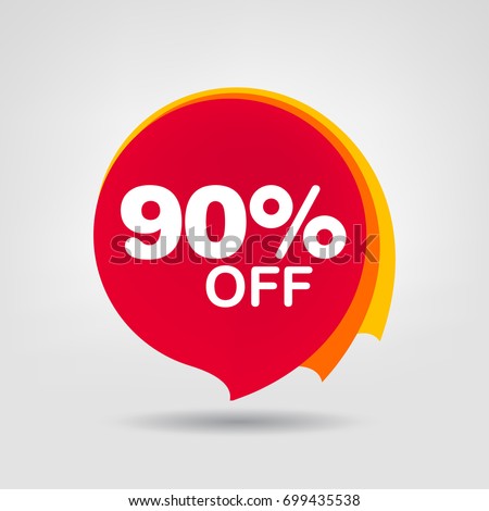 90% OFF Discount Sticker. Sale Red Tag Isolated Vector Illustration. Discount Offer Price Label, Vector Price Discount Symbol. 90% OFF Discount Sticker. Sale Red Tag Isolated Vector Illustration. Discount Offer Price Label, Vector Price Discount Symbol.