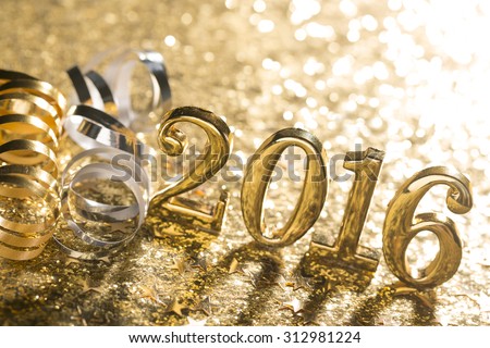 New year decoration,Closeup on 2016. - stock photo