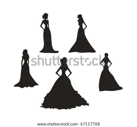 Bride Silhouettes Set Stock Vector 66098209 - Shutterstock
