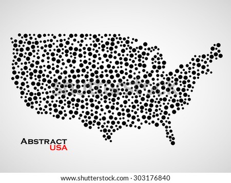 Vector Us Map Dots And X