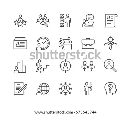 Simple Set of Head Hunting Related Vector Line Icons.
Contains such Icons as Job Interview, Career Path, Resume and more.
Editable Stroke. 48x48 Pixel Perfect. Simple Set of Head Hunting Related Vector Line Icons.
Contains such Icons as Job Interview, Career Path, Resume and more.
Editable Stroke. 48x48 Pixel Perfect.