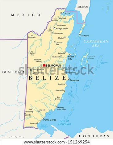 Belize Map Stock Photos, Images, & Pictures | Shutterstock