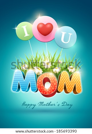 Mothers Day Poster Design Template Elements Stock Vector 185693381